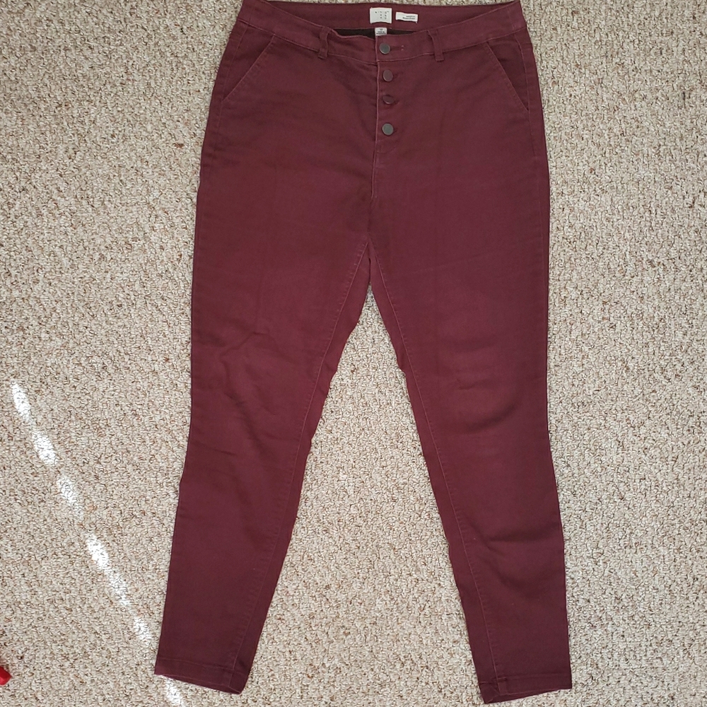 Burgundy Skinny Jeans